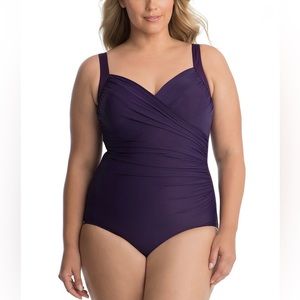 NWT Miraclesuit Plum Sanibel One-Piece - 22W Plus